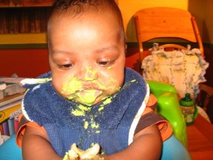 Noah eating avocado