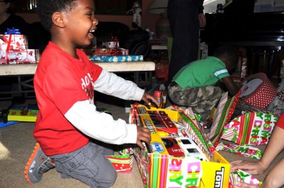 Happy boy got a fire truck with actual sirens